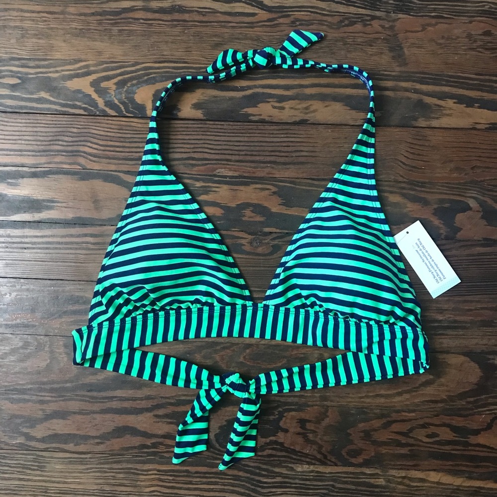 Old Navy Navy/Green Halter Bikini Top NWT, L